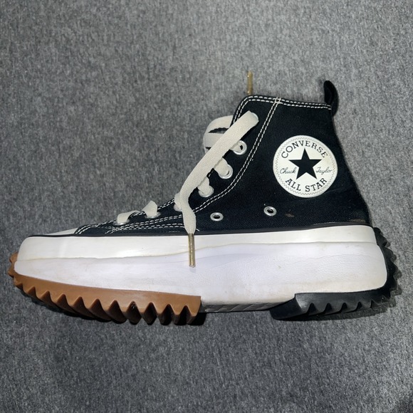 Converse Run Star Hike Platform Sneakers Mens 4.5 Womens 6 Black High-Top Canvas - Picture 3 of 7
